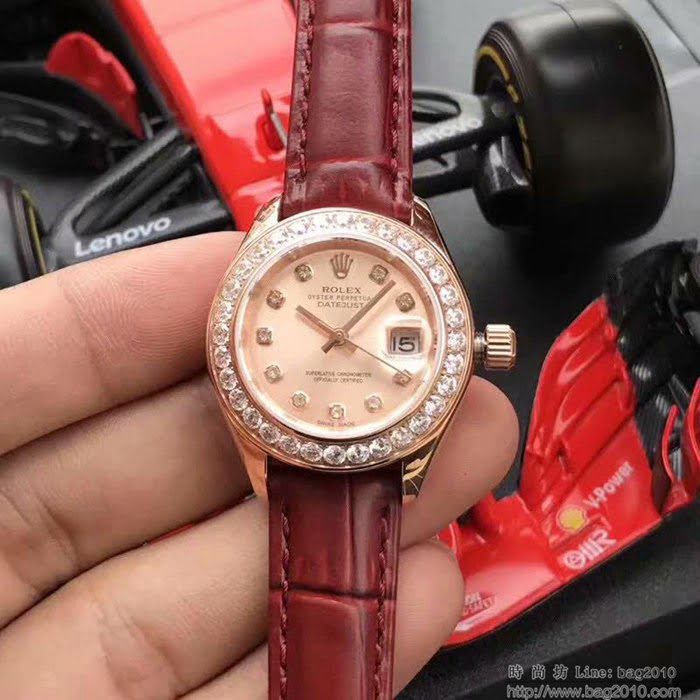 ROLEX勞力士 最新上市 Rolex淑女系列 珍珠貝母錶盤 環繞璀璨鑽石 進口6t51機芯 深度防水 女士腕表  wssb4501